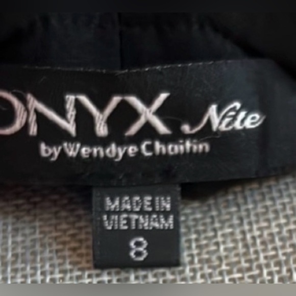 Vintage Black Evening Gown Formal Prom Dress Size 8 Black Tie Wedding Slip Dress - Picture 11 of 12